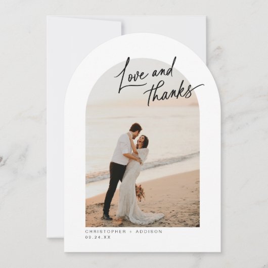 Liefde en Bedankt Foto bruiloft Hartelijk dank Kaart (Voorkant)