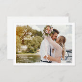 Liefde en Bedankt Foto bruiloft Kaart (Voorkant / Achterkant)
