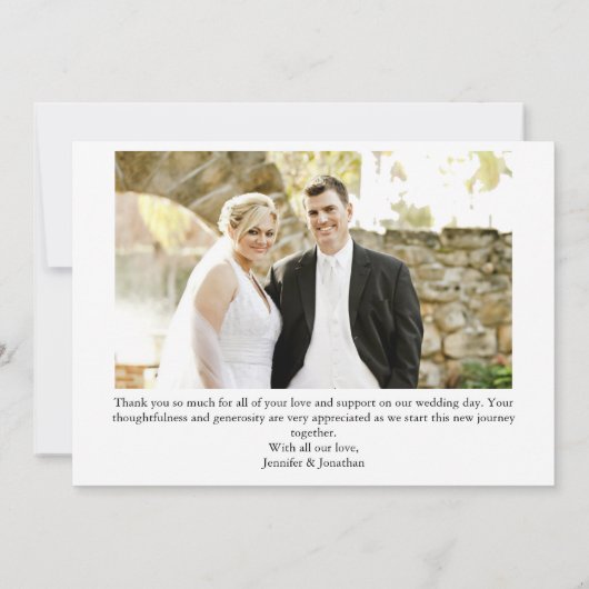 Liefde en Bedankt Foto Chic Cursive Script Wedding (Achterkant)