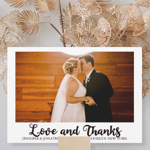 Liefde en Bedankt Foto Chic Cursive Script Wedding