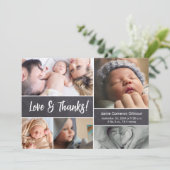 Liefde en Bedankt Foto Collage Baby shower (Staand voorkant)