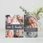 Liefde en Bedankt Foto Collage Baby shower (Staand voorkant)