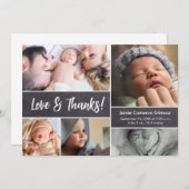 Liefde en Bedankt Foto Collage Baby shower (Voorkant / Achterkant)