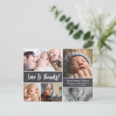 Liefde en Bedankt Foto Collage Baby shower Briefkaart (Staand voorkant)