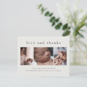 Liefde en Bedankt Foto Collage New Baby Hartelijk Briefkaart (Staand voorkant)