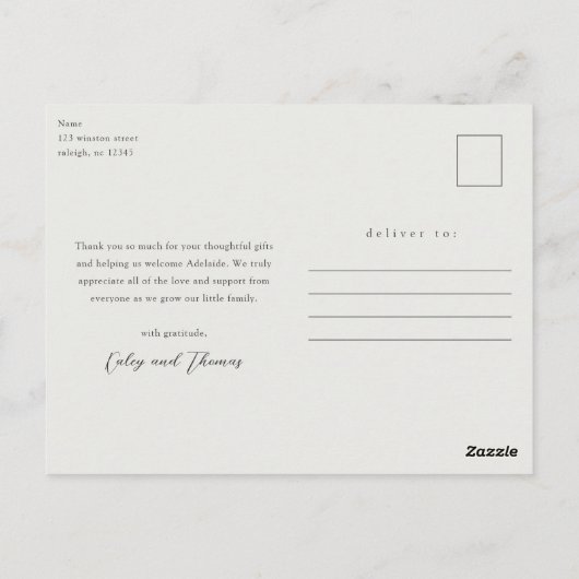 Liefde en Bedankt Foto Collage New Baby Hartelijk  Briefkaart (Achterkant)