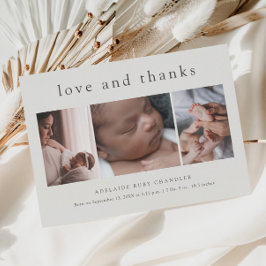 Liefde en Bedankt Foto Collage New Baby Hartelijk  Briefkaart