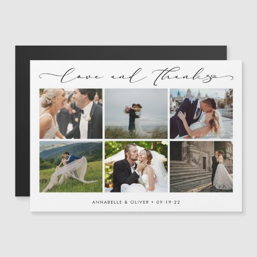 Liefde en Bedankt Foto Collage Weddenschap Harteli (Voorkant / Achterkant)