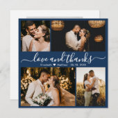 Liefde en Bedankt Foto Collage Wedding Dank je Ca (Voorkant / Achterkant)