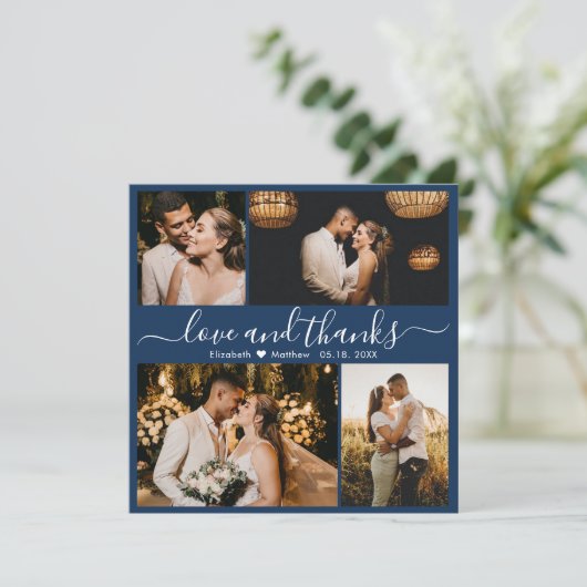 Liefde en Bedankt Foto Collage Wedding Dank je Ca (Staand voorkant)