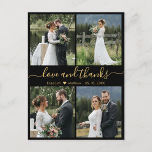 Liefde en Bedankt Foto Collage Wedding Dank je Po Briefkaart