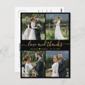 Liefde en Bedankt Foto Collage Wedding Dank je Po Briefkaart (Voorkant / Achterkant)