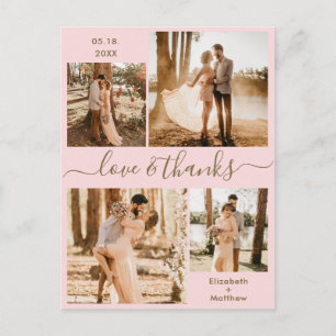 Liefde en Bedankt Foto Collage Wedding Hartelijk d Briefkaart