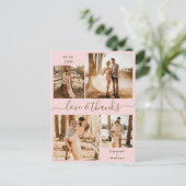 Liefde en Bedankt Foto Collage Wedding Hartelijk d Briefkaart (Staand voorkant)