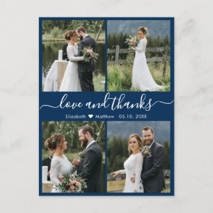 Liefde en Bedankt Foto Collage Wedding Hartelijk d Briefkaart