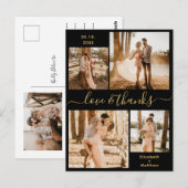 Liefde en Bedankt Foto Collage Wedding Hartelijk d Briefkaart (Voorkant / Achterkant)