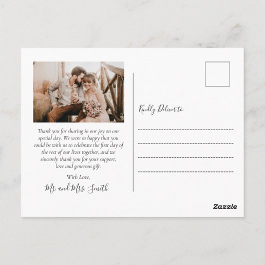 Liefde en Bedankt Foto Collage Wedding Hartelijk d Briefkaart (Achterkant)