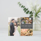 Liefde en Bedankt Foto Collage Wedding Hartelijk d Briefkaart (Staand voorkant)