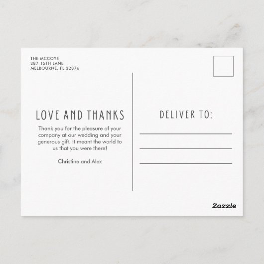 Liefde en Bedankt Foto Collage Wedding Hartelijk d Briefkaart (Achterkant)