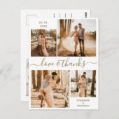 Liefde en Bedankt Foto Collage Wedding Hartelijk d Briefkaart (Voorkant / Achterkant)