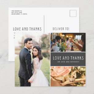 Liefde en Bedankt Foto Collage Wedding Hartelijk d Uitnodiging Briefkaart