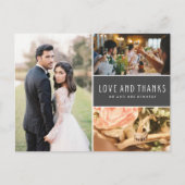 Liefde en Bedankt Foto Collage Wedding Hartelijk d Uitnodiging Briefkaart (Voorkant)