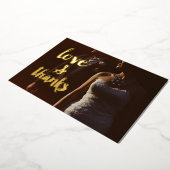 Liefde en Bedankt Foto Dank je bruiloft Folie Uitnodiging (Gedraaid)