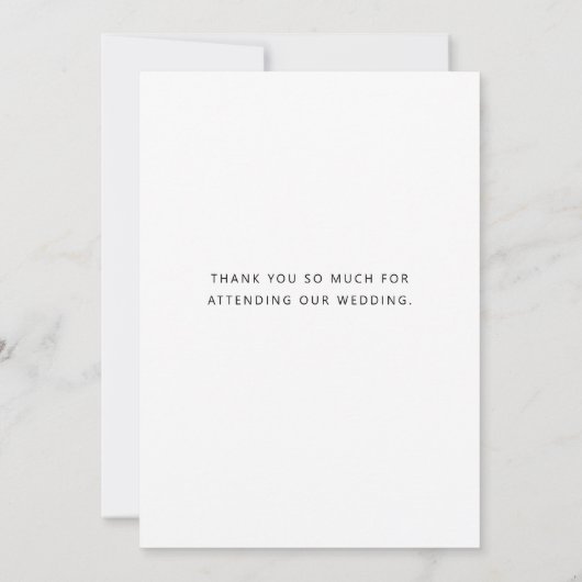 Liefde en Bedankt Foto Elegant Script Chic Wedding (Achterkant)