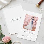 Liefde en Bedankt Foto Elegant Script Chic Wedding