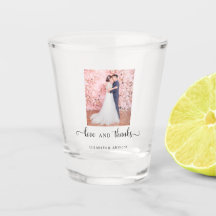 Liefde en Bedankt Foto Elegant Script Chic Wedding
