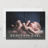 Liefde en Bedankt Foto Geboorte Aankondiging Kaart (Voorkant)