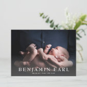 Liefde en Bedankt Foto Geboorte Aankondiging Kaart (Staand voorkant)