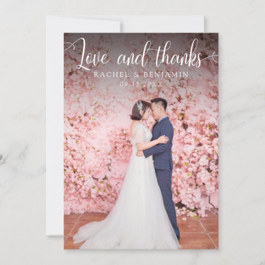 Liefde en bedankt Foto Weddenschap Hartelijk dank  (Voorkant)