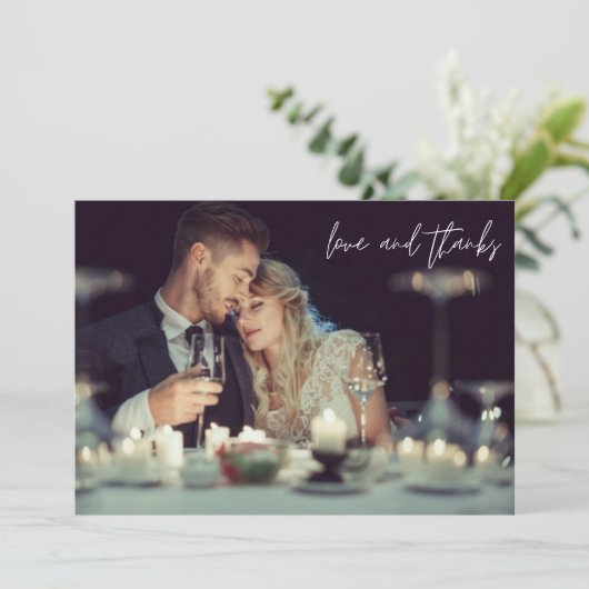 Liefde en Bedankt Foto Weddenschap Hartelijk dank (Staand voorkant)