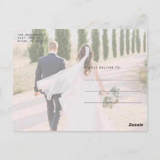 Liefde en Bedankt Foto Weddenschap Hartelijk dank Briefkaart (Achterkant)