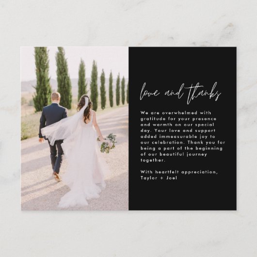 Liefde en Bedankt Foto Weddenschap Hartelijk dank Briefkaart (Voorkant)