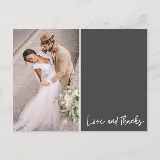 Liefde en Bedankt Foto Weddenschap Hartelijk dank Briefkaart (Voorkant)