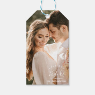 Liefde en Bedankt Foto Weddenschap Hartelijk dank Cadeaulabel