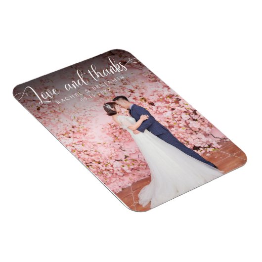 Liefde en bedankt Foto Weddenschap Hartelijk dank  Magneet (Rechterzijde)