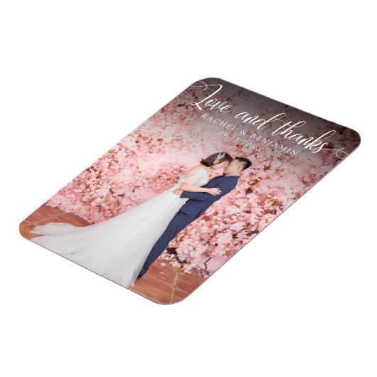 Liefde en bedankt Foto Weddenschap Hartelijk dank Magneet (Linkerzijde)