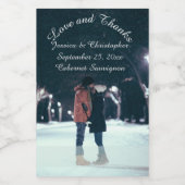 Liefde en Bedankt Foto Weddenschap Mini Wine Label Wijn Etiket (Enkel label)