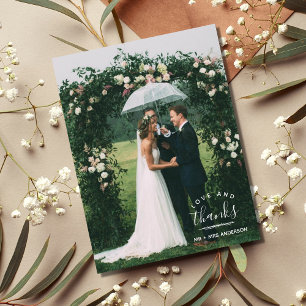 Liefde en Bedankt Foto Wedding Hartelijk dank Brie Briefkaart