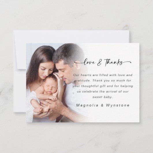 Liefde en Bedankt | Fotobekleding Hallo Baby (Achterkant)