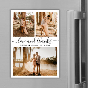 Liefde en Bedankt Fotobruiloft Bedankt Magnet
