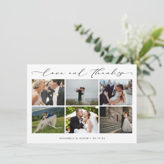 Liefde en Bedankt Fotocollage bruiloft (Staand voorkant)