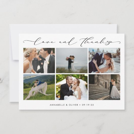 Liefde en Bedankt Fotocollage bruiloft (Voorkant)