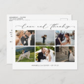 Liefde en Bedankt Fotocollage Trouwen Dank u Briefkaart (Voorkant / Achterkant)