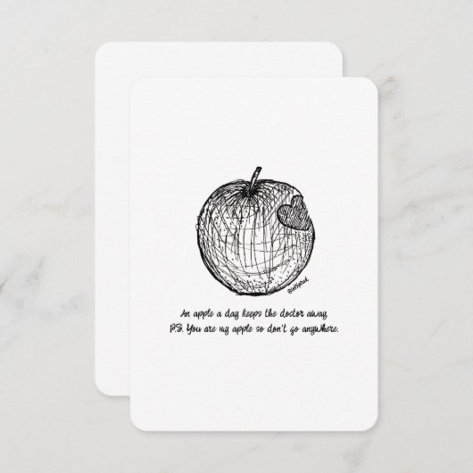 Liefde en bedankt, ga niet weg, platte Kaart (Voorkant / Achterkant)