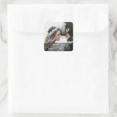 Liefde en Bedankt gepersonaliseerde foto bruiloft Vierkante Sticker (Tas)