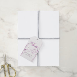 Liefde en bedankt gladiolus mulberry paars cadeaulabel